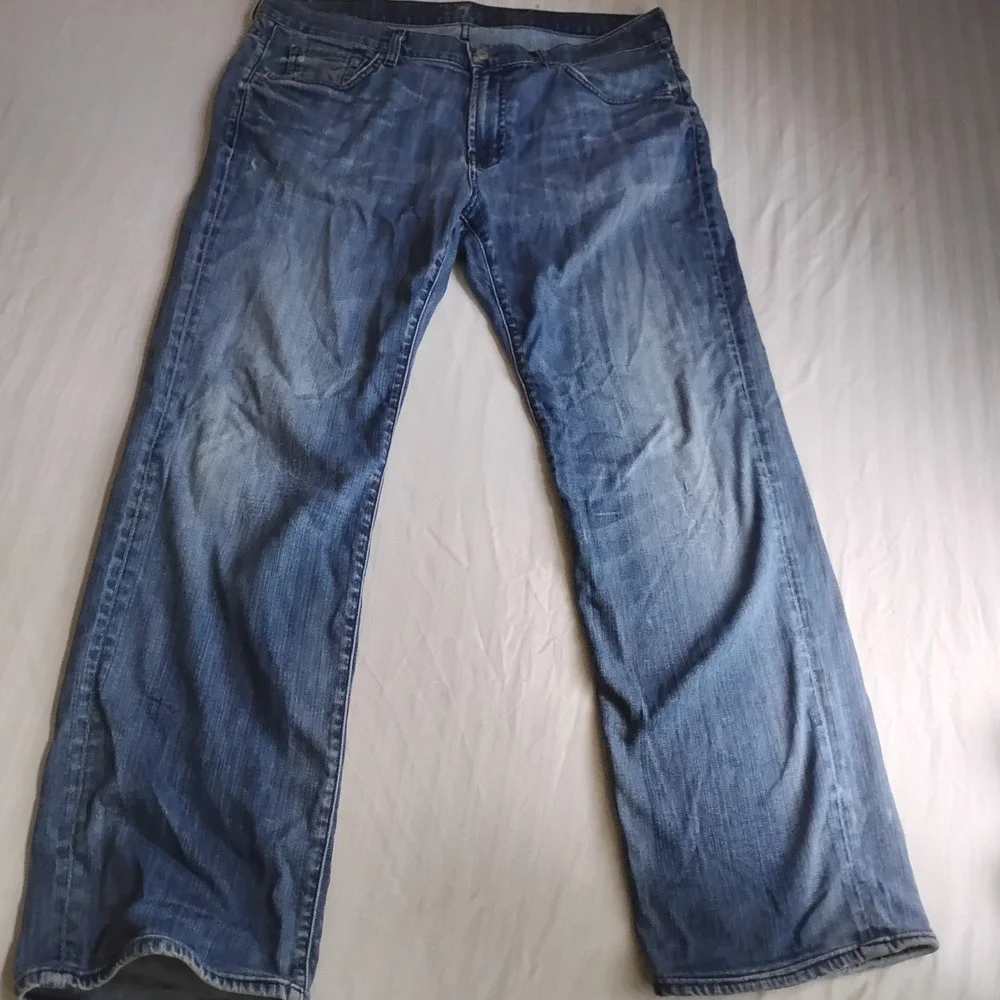 7 For All Mankind Jeans 36x30 Austyn Straight Leg Medium Wash Stretch Classic